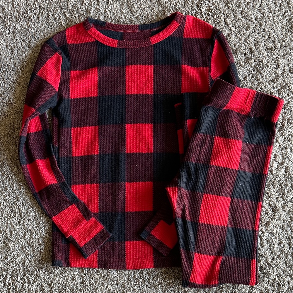 Cat & Jack Red and Black Checkered Kids Pajama Set
